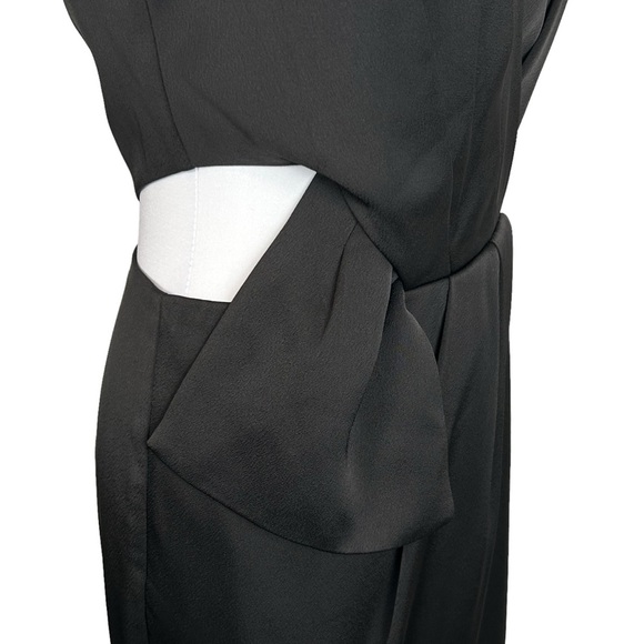 Rachel Roy Black Cutout Dress Wrap Front Midi Cocktail Party Dress Size 2 - Picture 5 of 16